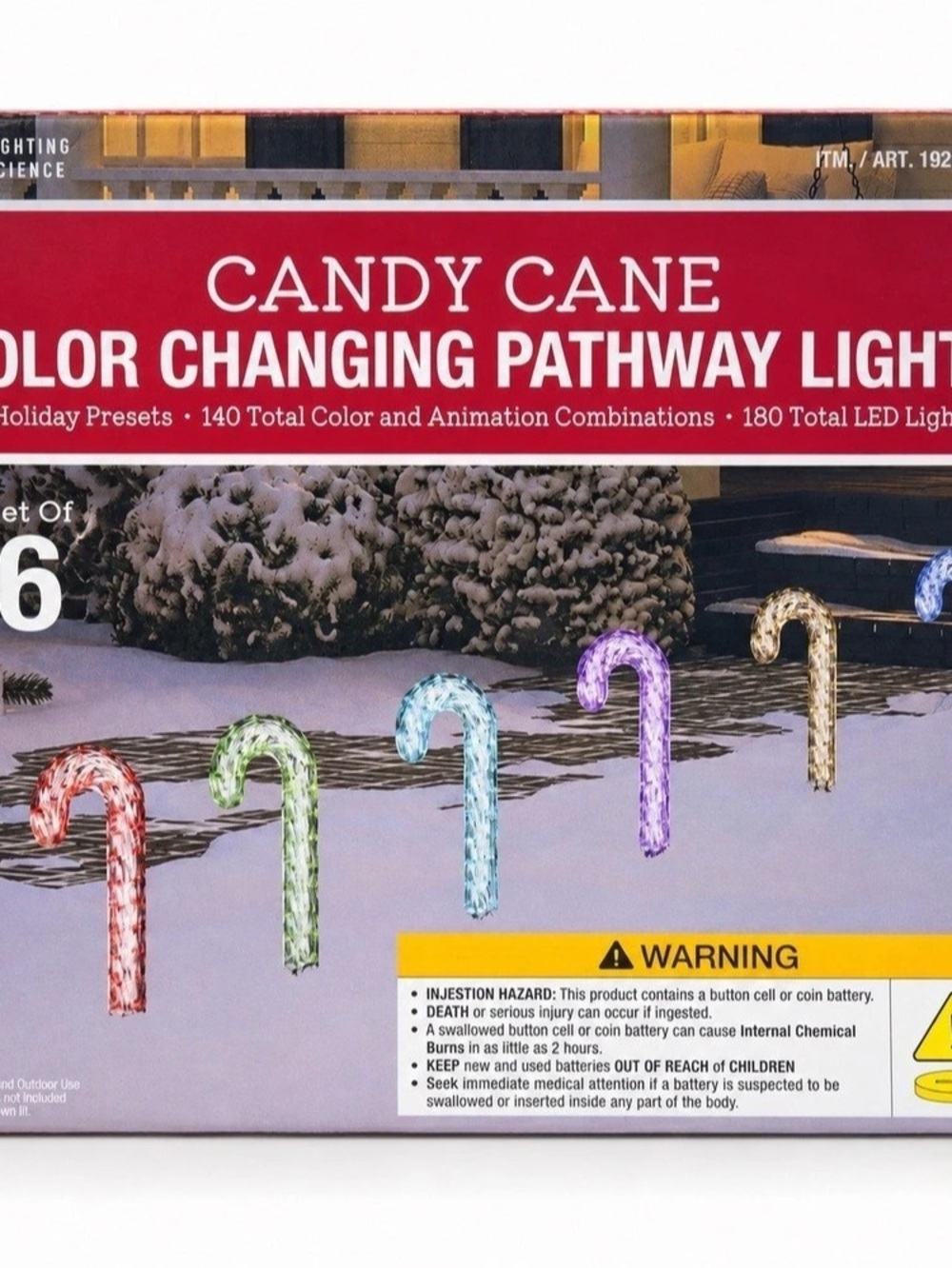 Lighting Science Candy Cane Color Changing Pathway Lights Holiday